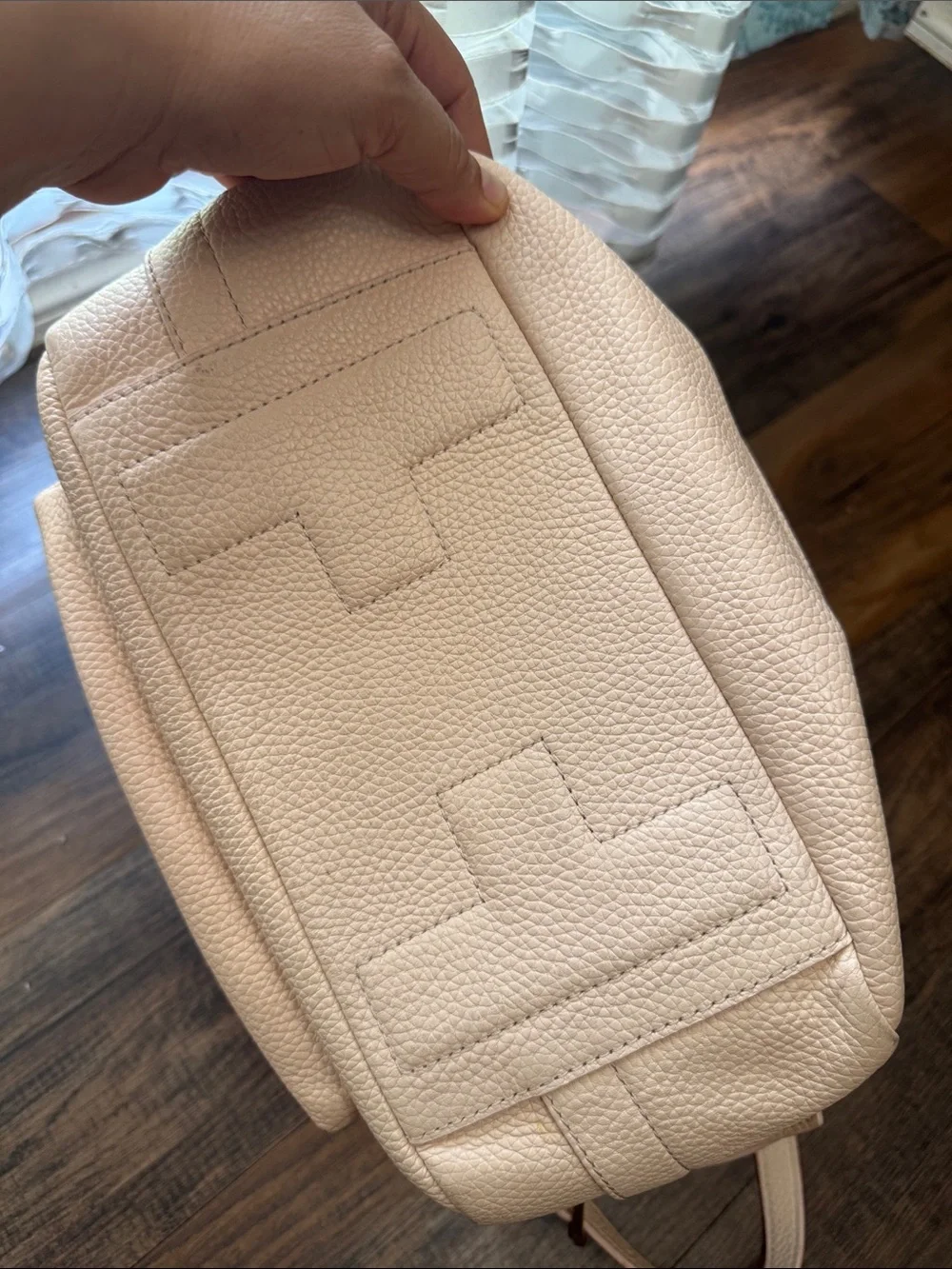 Tory Burch Blush Pebbled Leather Backpack